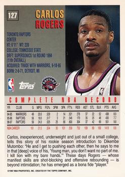 1997-98 Topps #127 Carlos Rogers Back