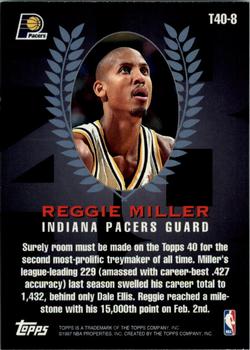 1997-98 Topps - Topps 40 #T40-8 Reggie Miller Back