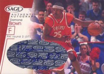2001 SAGE - Autographs Red #A7 Damone Brown Front