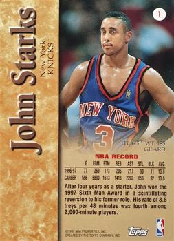 1997-98 Topps - Certified Autographs #1 John Starks Back