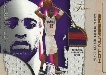 2001-02 Flair - Hot Numbers #NNO Vince Carter Front