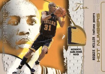 2001-02 Flair - Hot Numbers #NNO Reggie Miller Front