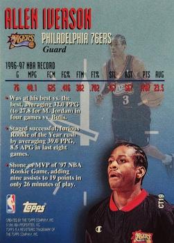 1997-98 Topps - Clutch Time #CT19 Allen Iverson Back