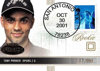 2001-02 Fleer Force - Rookie Postmarks #128 Tony Parker Front