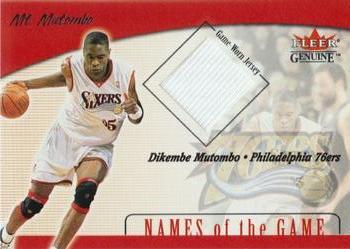 2001-02 Fleer Genuine - Names of the Game #NNO Dikembe Mutombo Front