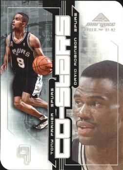 2001-02 Fleer Marquee - Co-Stars #6 CS Tony Parker / David Robinson Front