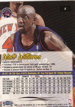 1997-98 Ultra #5 Walt Williams Back
