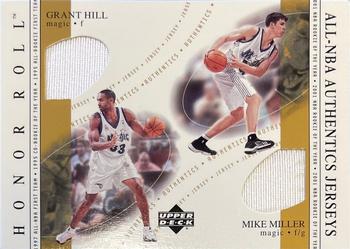 2001-02 Upper Deck Honor Roll - All-NBA Authentics Jerseys Combos #GH/MM Grant Hill / Mike Miller Front