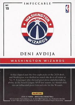 2020-21 Panini Impeccable - Silver NBA Logo Holo Gold #15 Deni Avdija Back