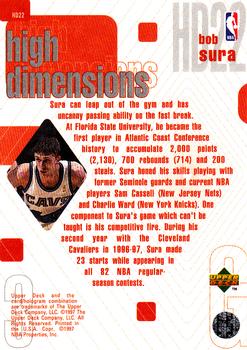 1997-98 Upper Deck - High Dimensions #HD22 Bob Sura Back