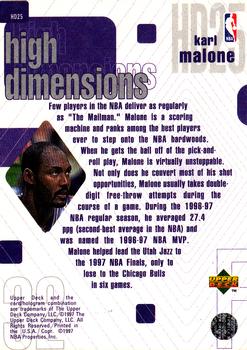 1997-98 Upper Deck - High Dimensions #HD25 Karl Malone Back