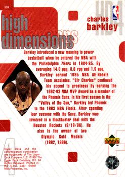 1997-98 Upper Deck - High Dimensions #HD4 Charles Barkley Back