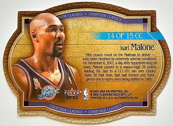 2002-03 Fleer Authentix - Courtside Classics Silver #14 CC Karl Malone Back