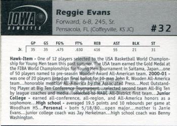 2001-02 Iowa Hawkeyes #NNO Reggie Evans Back