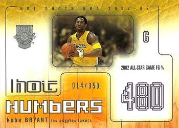 2002-03 Fleer Hot Shots - Hot Numbers #19 HN Kobe Bryant Front