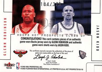 2002-03 Hoops Hot Prospects - Class Of Jerseys #NNO Glenn Robinson / Jason Kidd Back