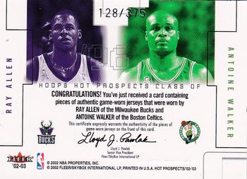 2002-03 Hoops Hot Prospects - Class Of Jerseys #NNO Ray Allen / Antoine Walker Back