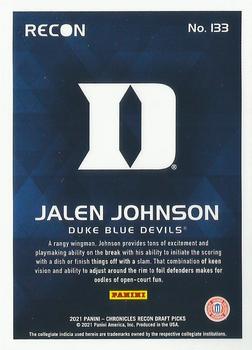 2021 Panini Chronicles Draft Picks #133 Jalen Johnson Back