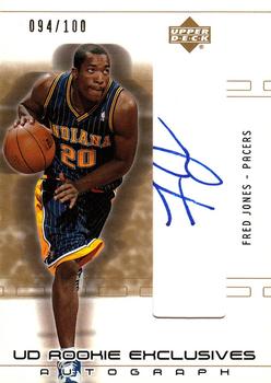 2002-03 SP Game Used - UD Rookie Exclusive Autographs #RK-FJ Fred Jones Front