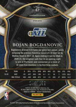 2020-21 Panini Select - Light Blue Prizms #47 Bojan Bogdanovic Back