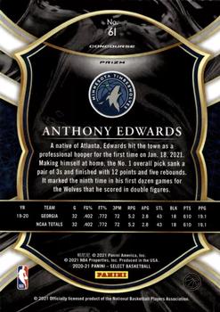 2020-21 Panini Select - Red Wave Prizms #61 Anthony Edwards Back