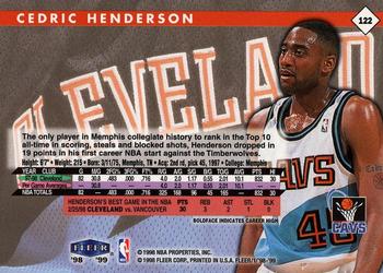 1998-99 Fleer Tradition #122 Cedric Henderson Back