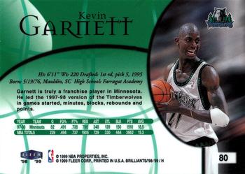 1998-99 Fleer Brilliants #80 Kevin Garnett Back