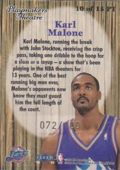 1998-99 Fleer Tradition - Playmakers Theatre #10PT Karl Malone Back
