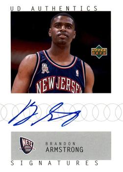2002-03 UD Authentics - Signatures #BA Brandon Armstrong Front