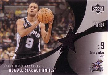 2002-03 Upper Deck - NBA All-Star Authentics: Shorts #TP-AS Tony Parker Front