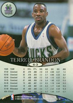 1998-99 SkyBox Molten Metal #63 Terrell Brandon Back