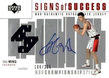 2002-03 Upper Deck Championship Drive - Signs of Success Jersey #YM-A Yao Ming Front