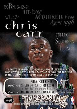 1998-99 SkyBox Thunder #96 Chris Carr Back