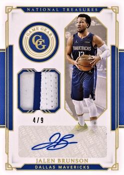 2020-21 Panini National Treasures - Game Gear Autographs Prime #GG-JBR Jalen Brunson Front