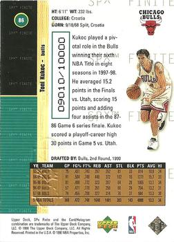 1998-99 SPx Finite #86 Toni Kukoc Back