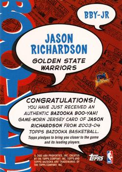 2003-04 Bazooka - Boo-Yah! #BBY-JR Jason Richardson Back