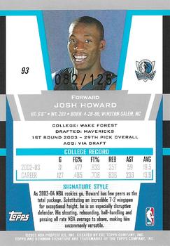 2003-04 Bowman Signature - Foil #93 Josh Howard Back