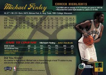 1998-99 Ultra #31 Michael Finley Back