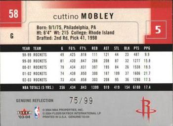 2003-04 Fleer Genuine Insider - Genuine Reflection #58 Cuttino Mobley Back