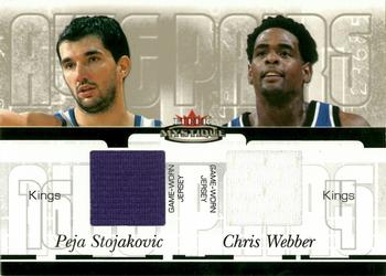 2003-04 Fleer Mystique - Awe Pairs Dual Jerseys (250) #AP-PS/CW Peja Stojakovic / Chris Webber Front