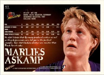 1999 Hoops WNBA #43 Marlies Askamp Back