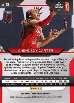 2021 Panini Prizm WNBA - Prizms Hyper #49 Chennedy Carter Back
