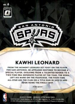 2020-21 Donruss Optic - Winner Stays Purple #6 Kawhi Leonard Back