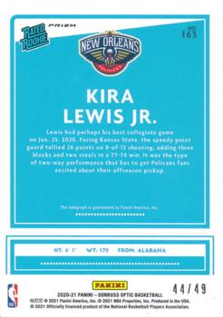2020-21 Donruss Optic - Rated Rookies Signatures Blue #163 Kira Lewis Jr. Back