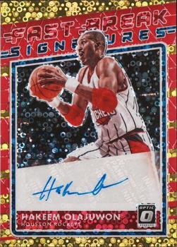 2020-21 Donruss Optic - Fast Break Signatures Gold #FB-HOL Hakeem Olajuwon Front