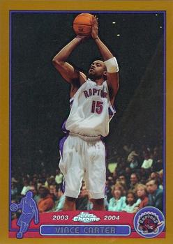 2003-04 Topps Chrome - Refractors Gold #15 Vince Carter Front