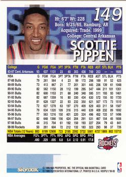 1999-00 Hoops #149 Scottie Pippen Back