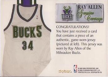 1999-00 Hoops Decade - Genuine Coverage #NNO Ray Allen Back