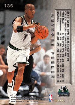 1999-00 Metal #136 Anthony Peeler Back