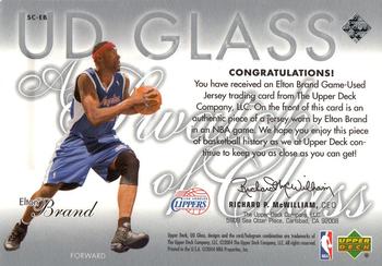 2003-04 UD Glass - Swatch of Class #SC-EB Elton Brand Back